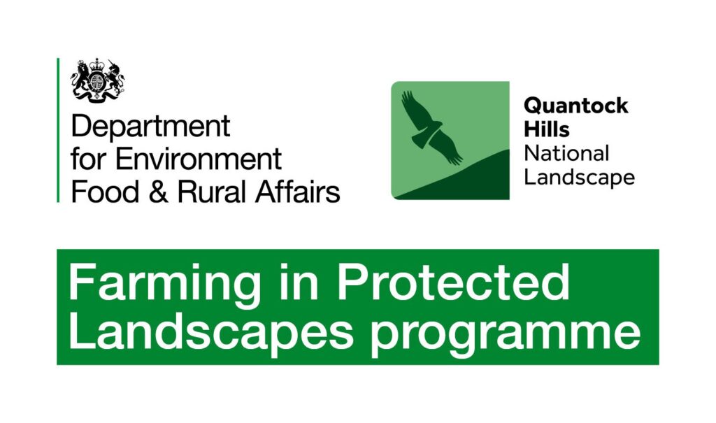 Department for Environment
Food & Rural Affairs, Farming in Protected Landscapes programme. Working with Quantock Hills National Landscape